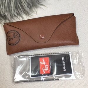 Brown Leather Ray Ban sunglasses case w cloth